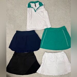 BUNDLE of Tennis / golf Women's Skirts - Medium - Green, Navy, Black , White!